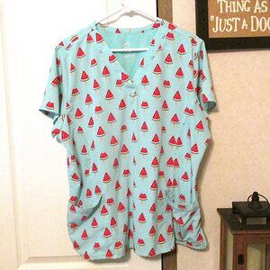 XL Watermelon Scrub Top